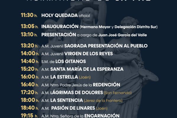 Certamen de Agrupaciones Musicales de la Hermandad de la Paz: Horarios y Actuaciones
