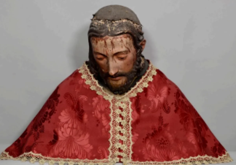 Busto del Ecce Homo relacionado con el Señor de la Salud y Buen Viaje de San Esteban