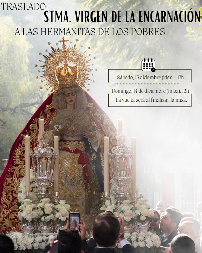 La Virgen de la Encarnación Coronada Visitará a las Hermanitas de los Pobres este Sábado