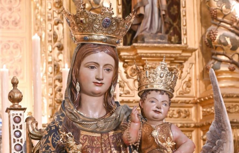 Cartel de los cultos anuales de la Virgen de la Bella de Sevilla en la Parroquia de San Joaquín
