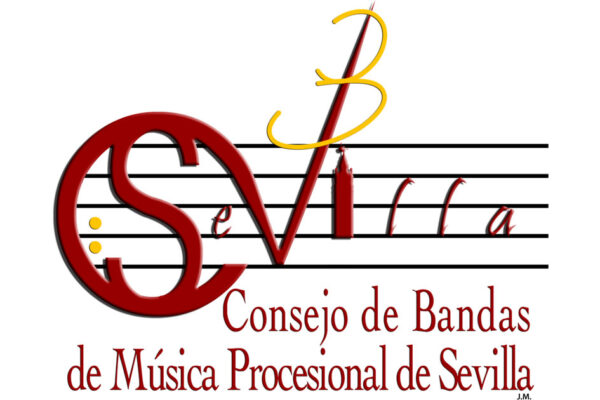 Músicos de bandas procesionales de Sevilla en ensayo o desfile