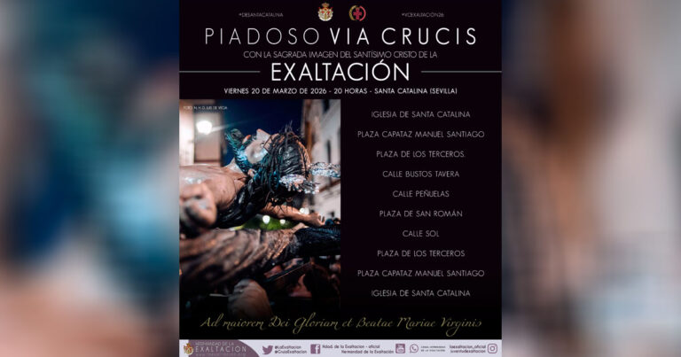 El Cristo de la Exaltación Recorrerá en Vía Crucis las Calles de su Feligresía el 20 de Marzo