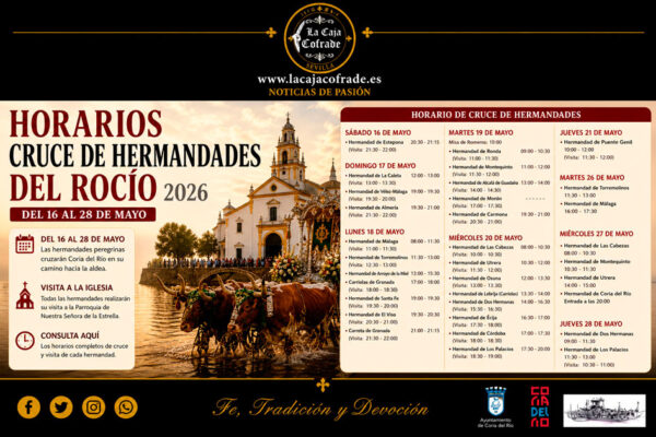 horario de cruce de hermandades del rocio barcaza de coria