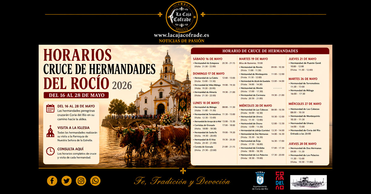horario de cruce de hermandades del rocio barcaza de coria