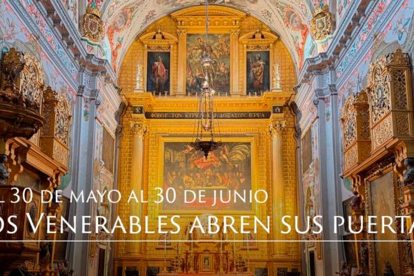 Interior de la Iglesia del Hospital de los Venerables Sacerdotes donde se exhiben las pinturas del siglo XVII atribuidas a Lucas Valdés recuperadas para su emplazamiento original.