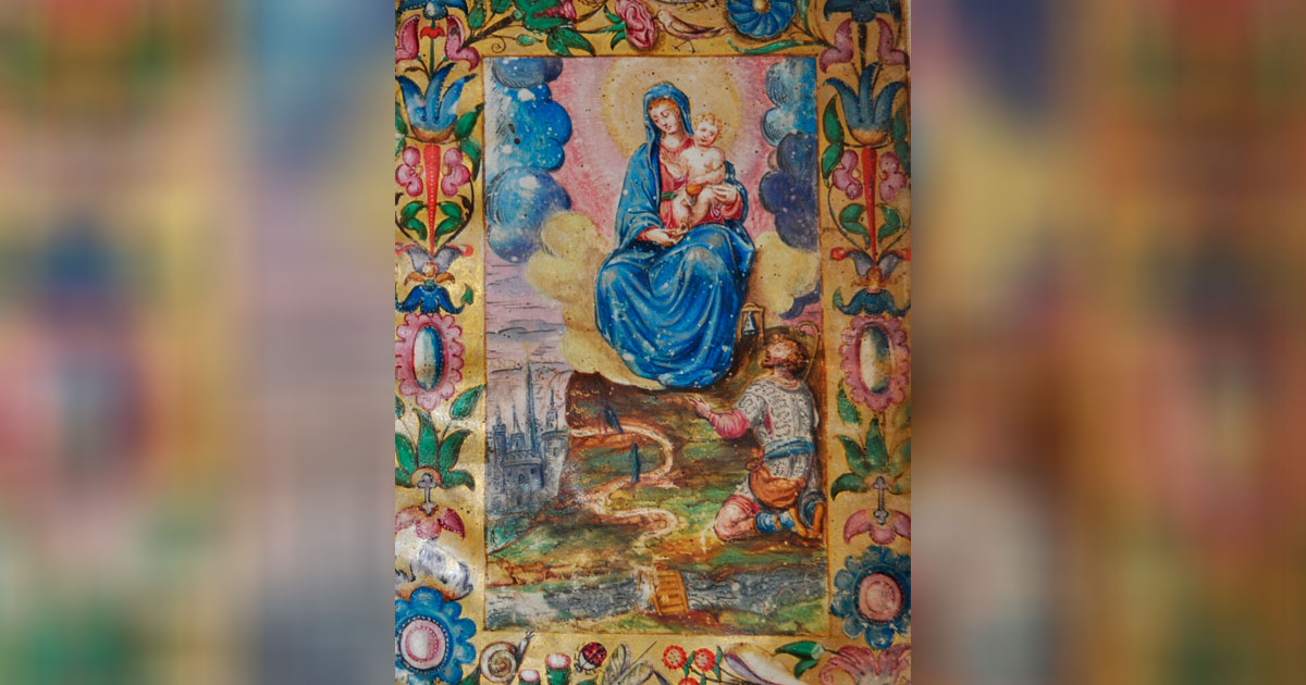 Pintura entregada a la Hermandad de las Siete Palabras para la futura gloria del palio de Nuestra Señora de la Cabeza.