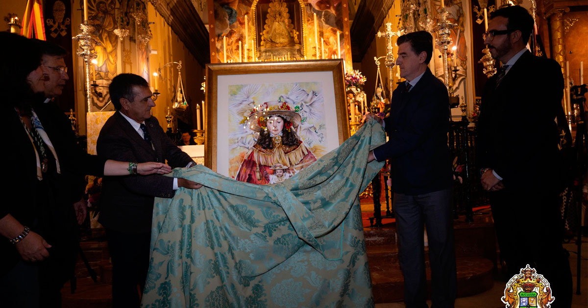 Cartel anunciador del Traslado 2026 de la Virgen del Rocío presentado por la Hermandad Matriz de Almonte obra de Pérez Indiano