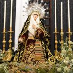 Nuestra Señora de la Soledad durante el besamanos extraordinario celebrado en la Iglesia de San Buenaventura por el 175 aniversario de su hechura y bendición. Fotografía de Benito Álvarez.