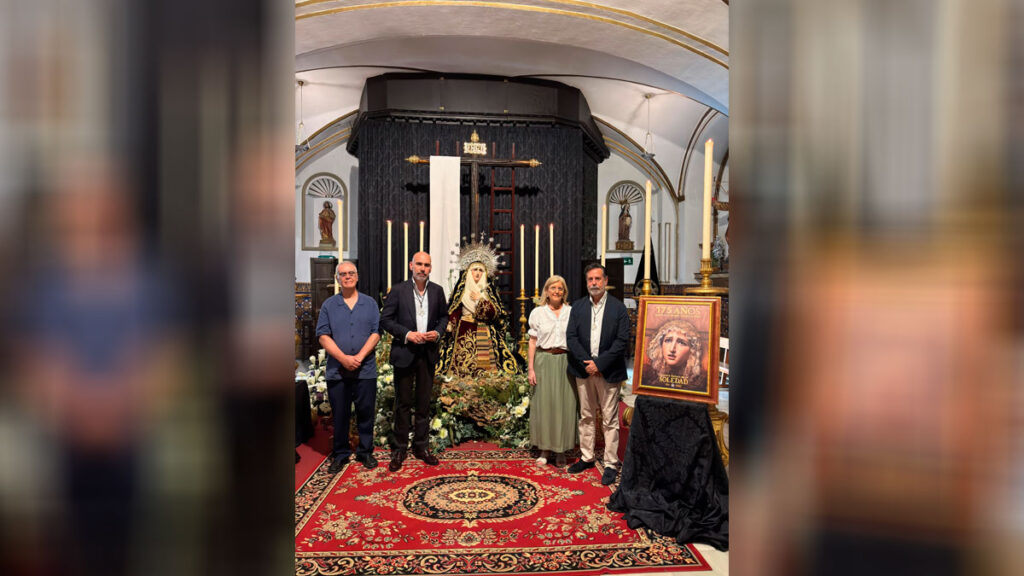 Cartel del 175 aniversario de la hechura y bendición de Nuestra Señora de la Soledad de San Buenaventura presentado por la hermandad para los actos conmemorativos de 2026.