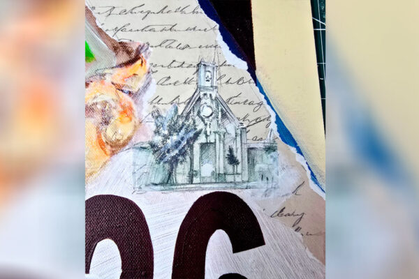 Presentación del cartel conmemorativo del Centenario Devocional de la Virgen de los Dolores del Cerro, obra realizada por el artista onubense Chema Riquelme.