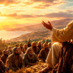 Jesús predicando a sus discípulos mientras transmite el mensaje de confianza y esperanza recogido en el Evangelio de Mateo 10, 26-33.