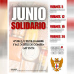 Cartel anunciador de la campaña Junio Solidario organizada por la Hermandad del Rescatado de Córdoba para la recogida de alimentos y productos básicos.