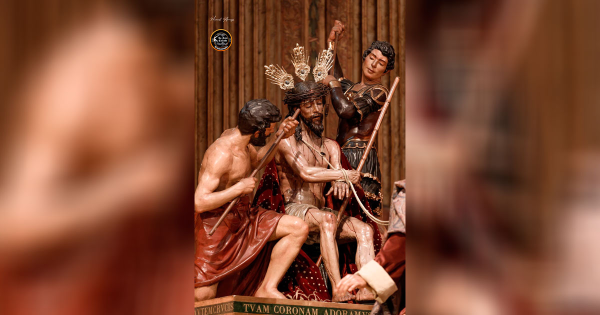 Cristo de la Coronación de Espinas de la Hermandad del Valle tras su restauración