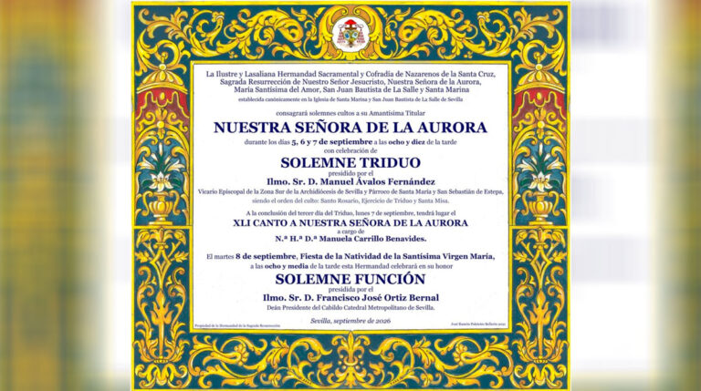 La Hermandad de la Resurrección Celebra Hoy el XLI Canto a Nuestra Señora de la Aurora