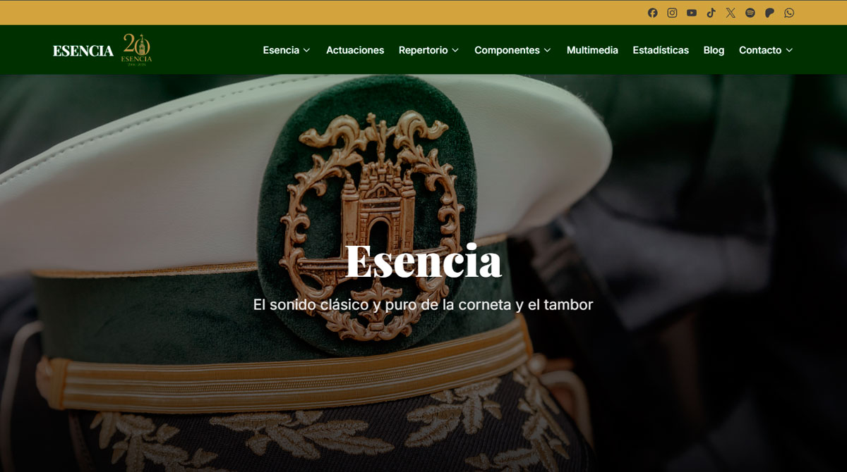 Nueva página web de la Banda de Cornetas y Tambores Esencia