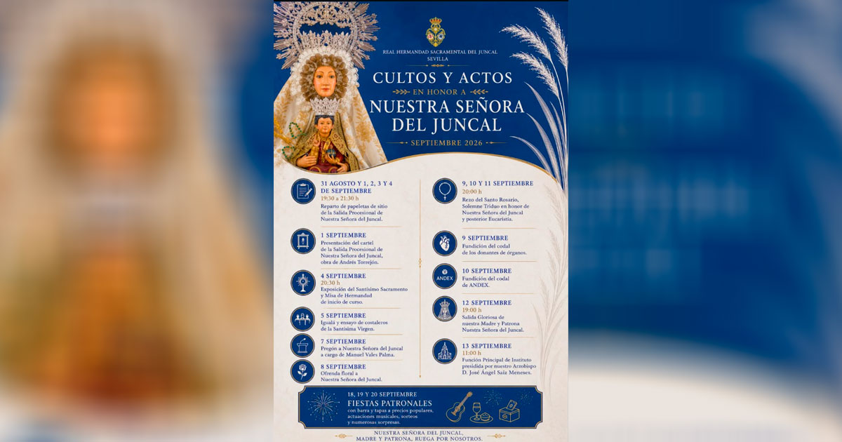 Cartel de la Hermandad del Juncal para la salida procesional de la Virgen del Juncal